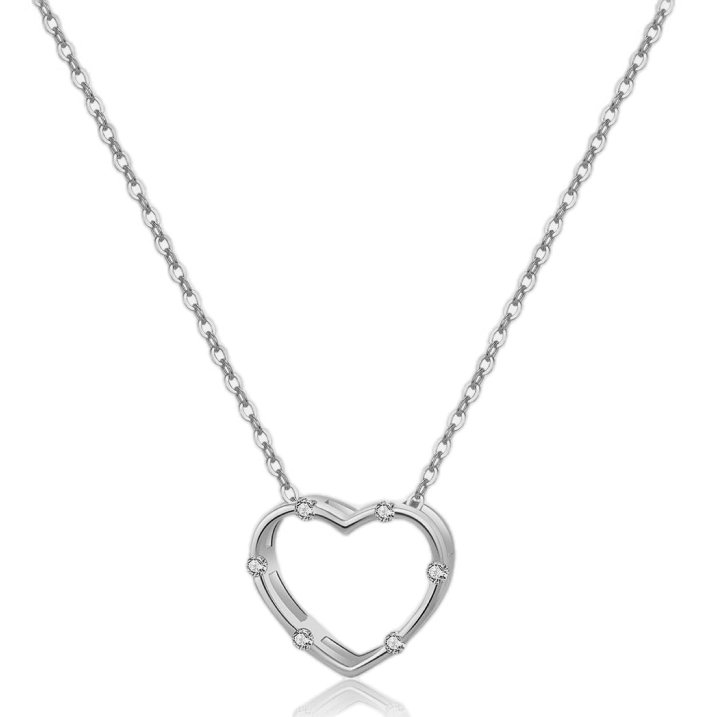 Golden Zirconia Heartbeat Necklace