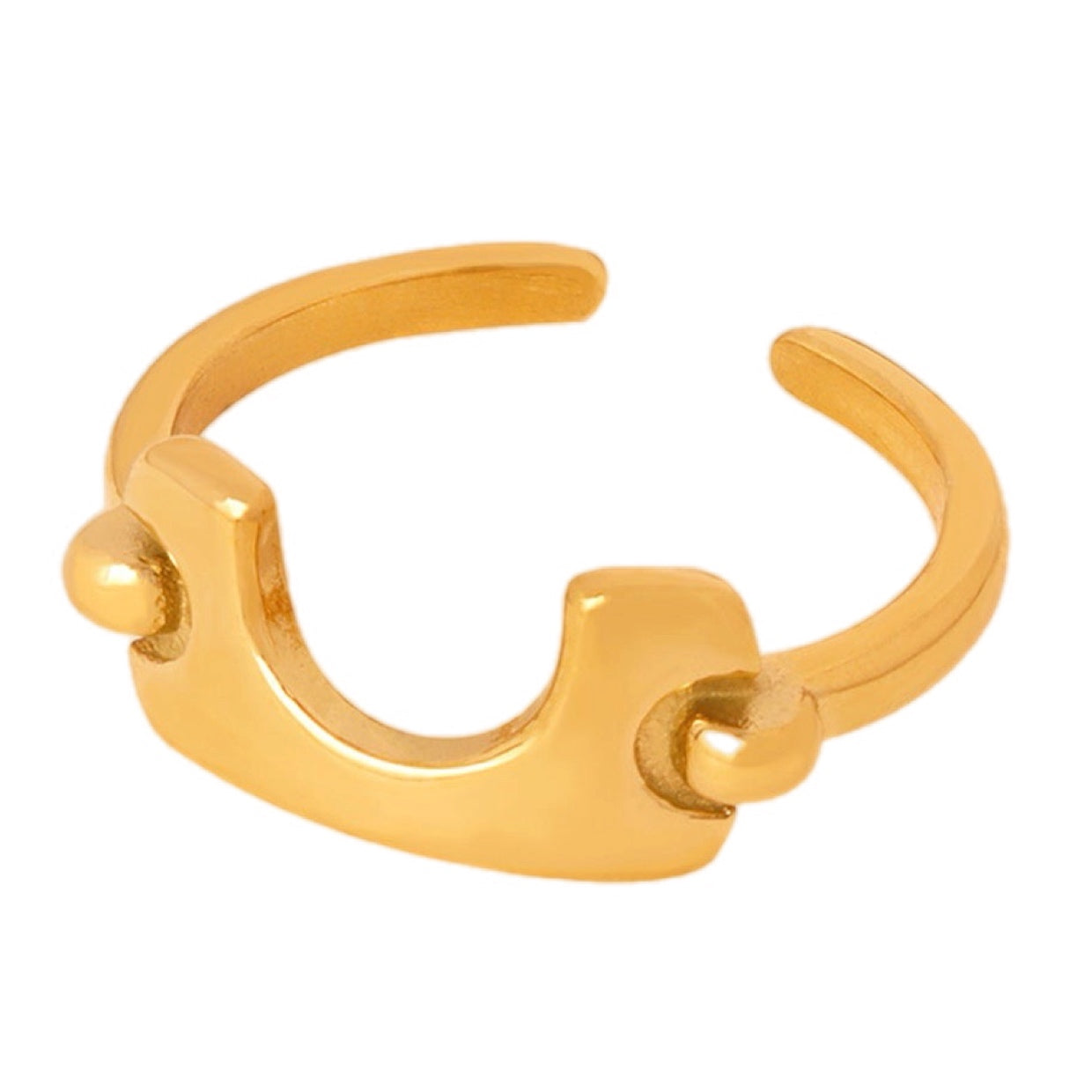 Golden Contour Abstract Ring