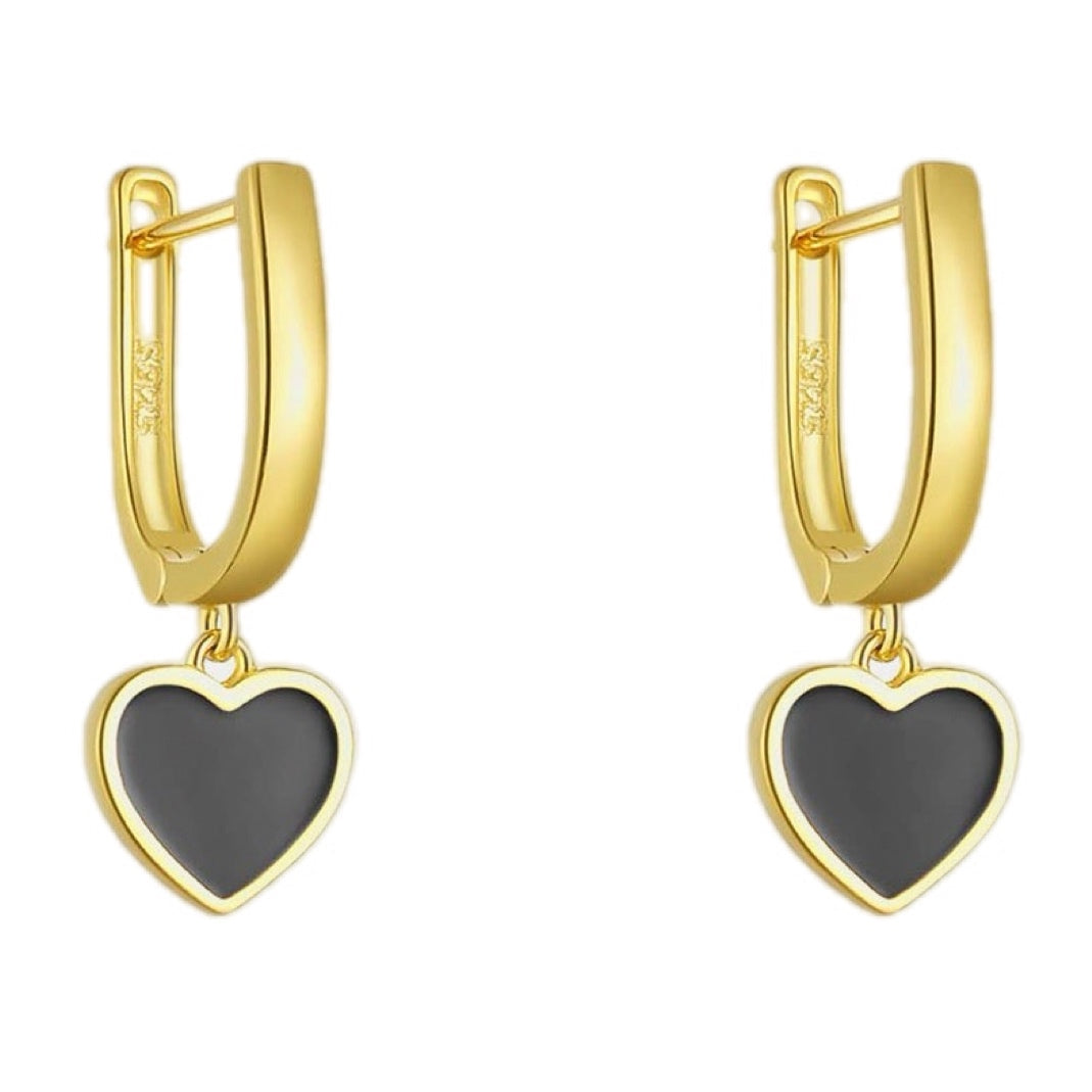 Golden Embrace Heart Drop Hoops