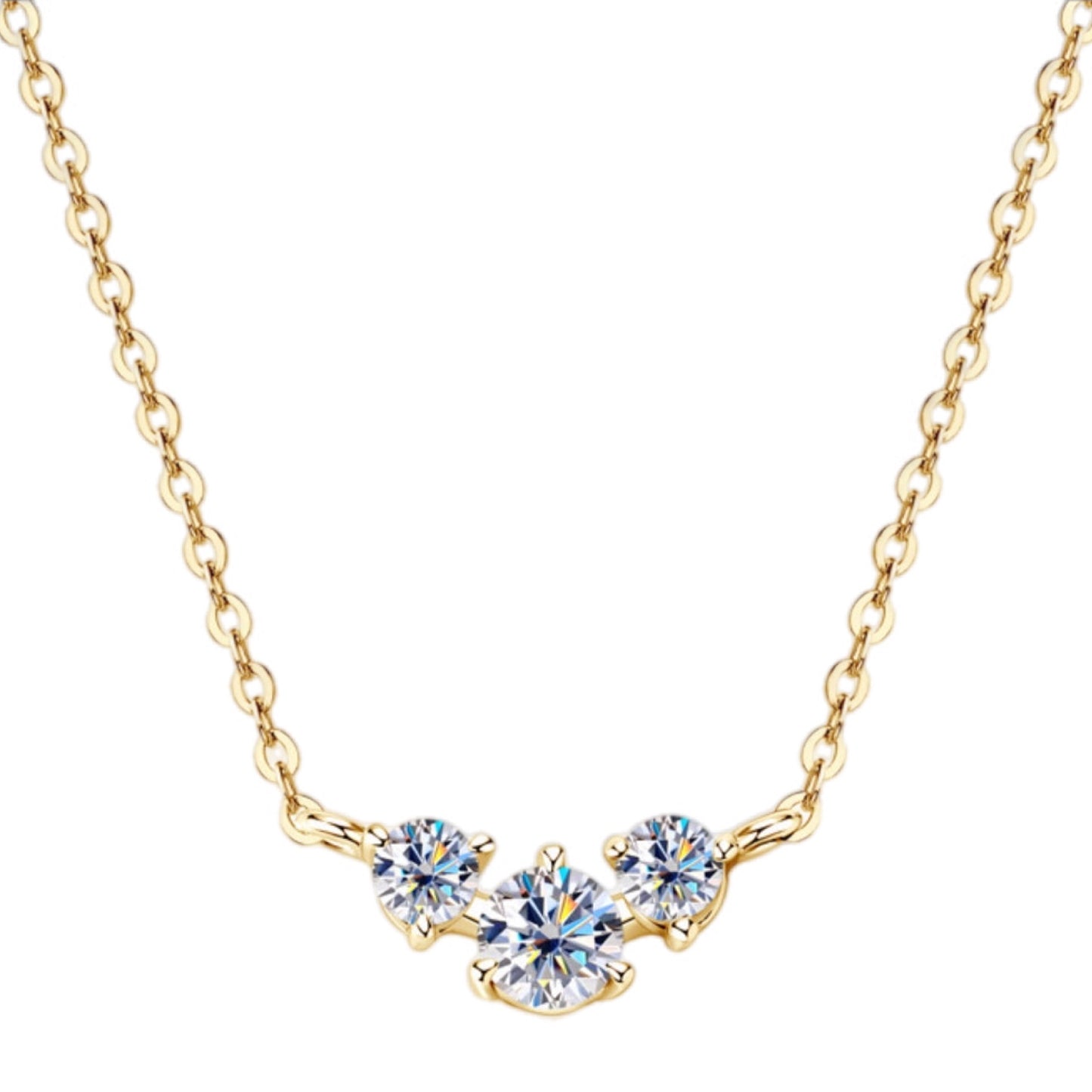 Triple Spark Moissanite Necklace