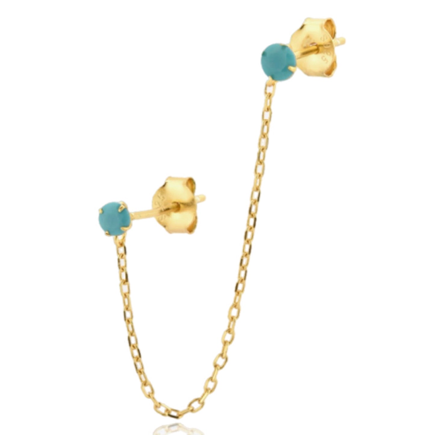 Golden Cascade Chain Stud Earring