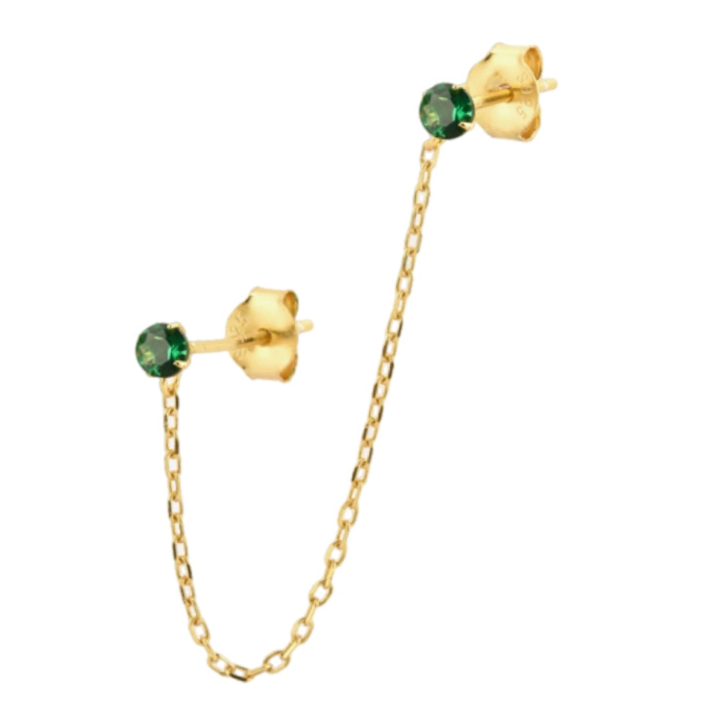 Golden Cascade Chain Stud Earring