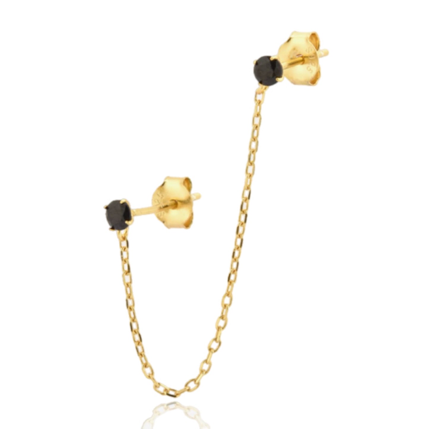 Golden Cascade Chain Stud Earring