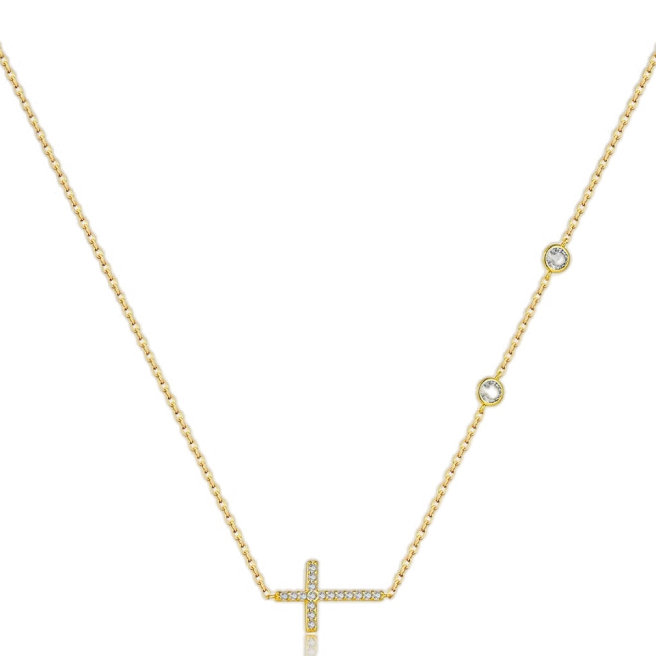 Divine Radiance Zircon Cross Necklace