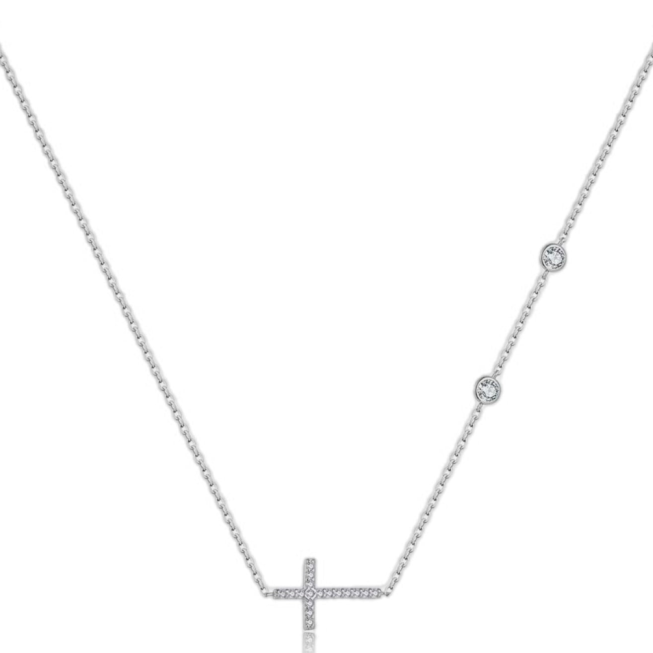 Divine Radiance Zircon Cross Necklace