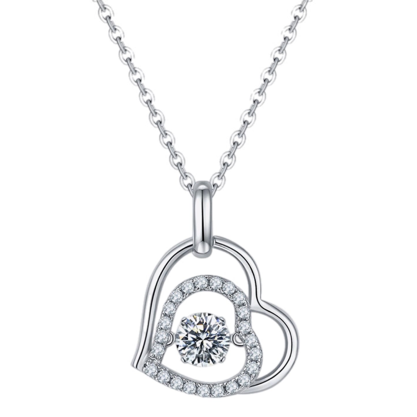 Eternal Embrace Moissanite Heart Pendant