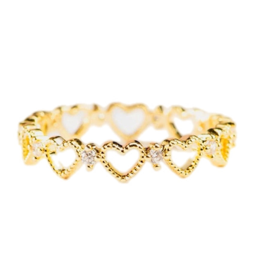 Golden Affection Zircon Heart Band