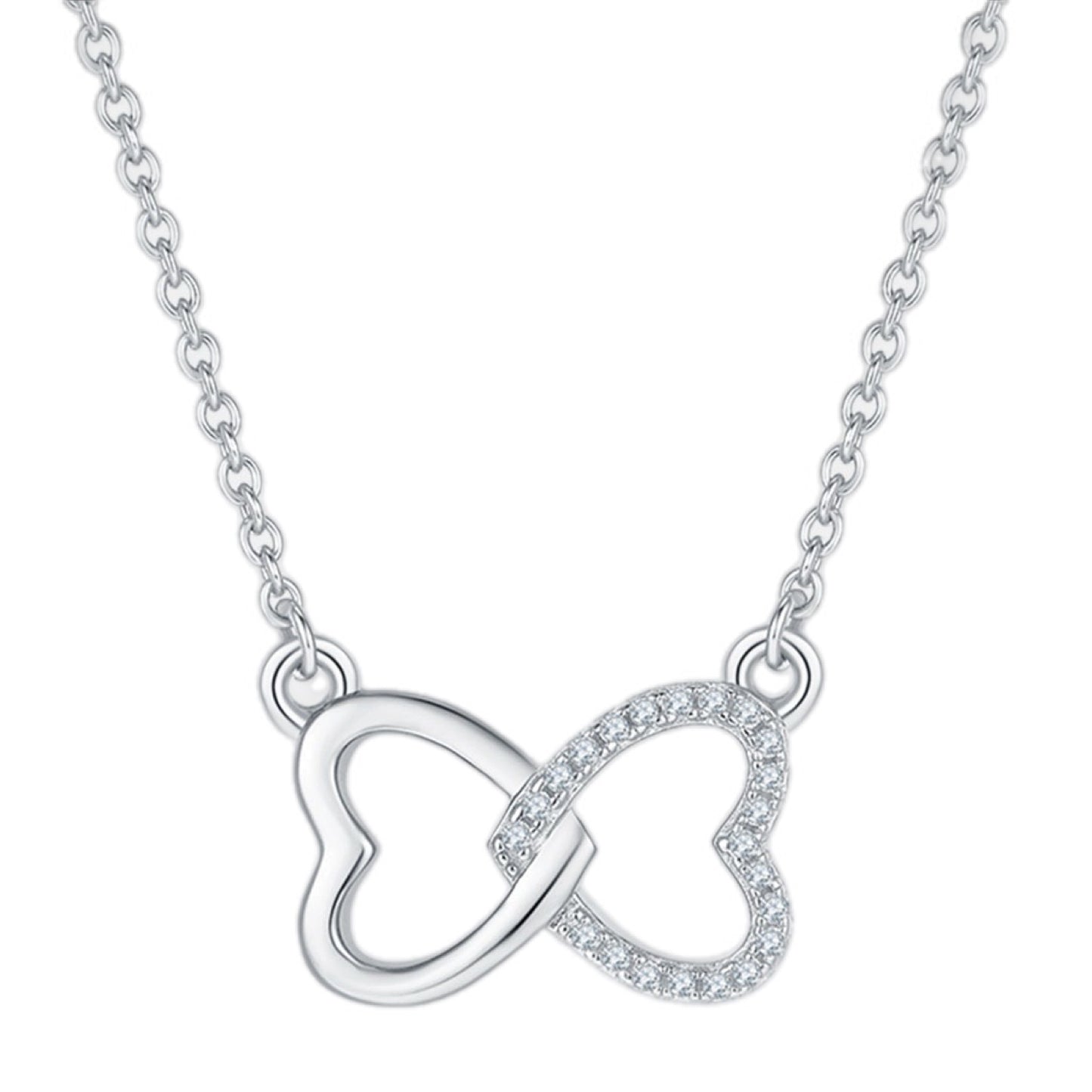 Radiant Heartstrings Moissanite Bow Necklace