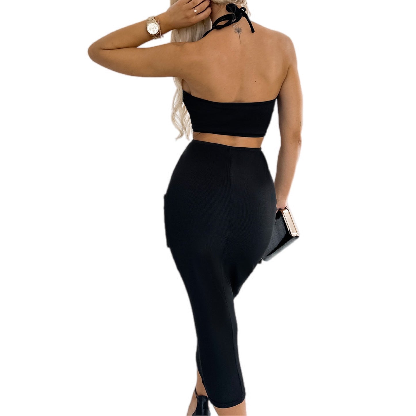 Halter Neck Cutout Dress