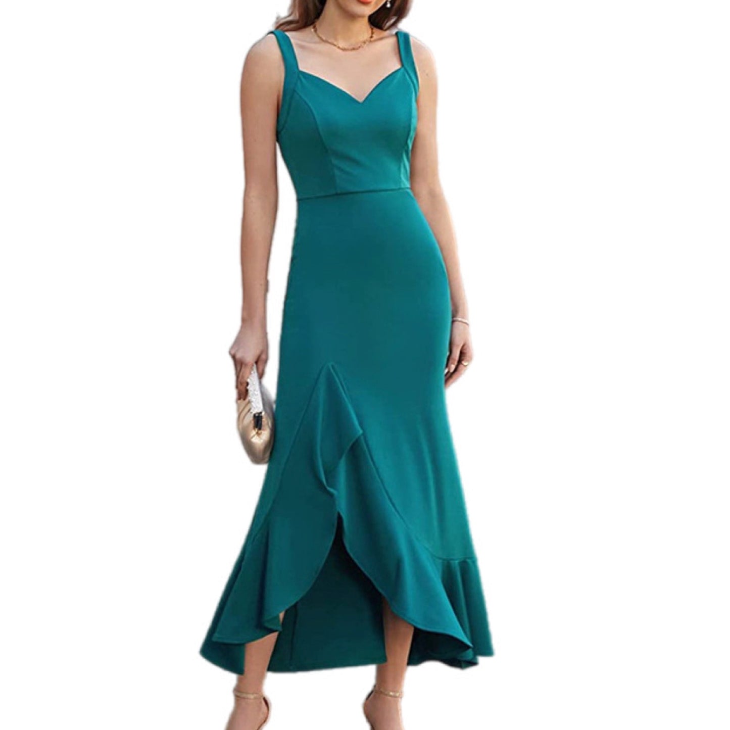 Asymmetrical Hem Cocktail Dress