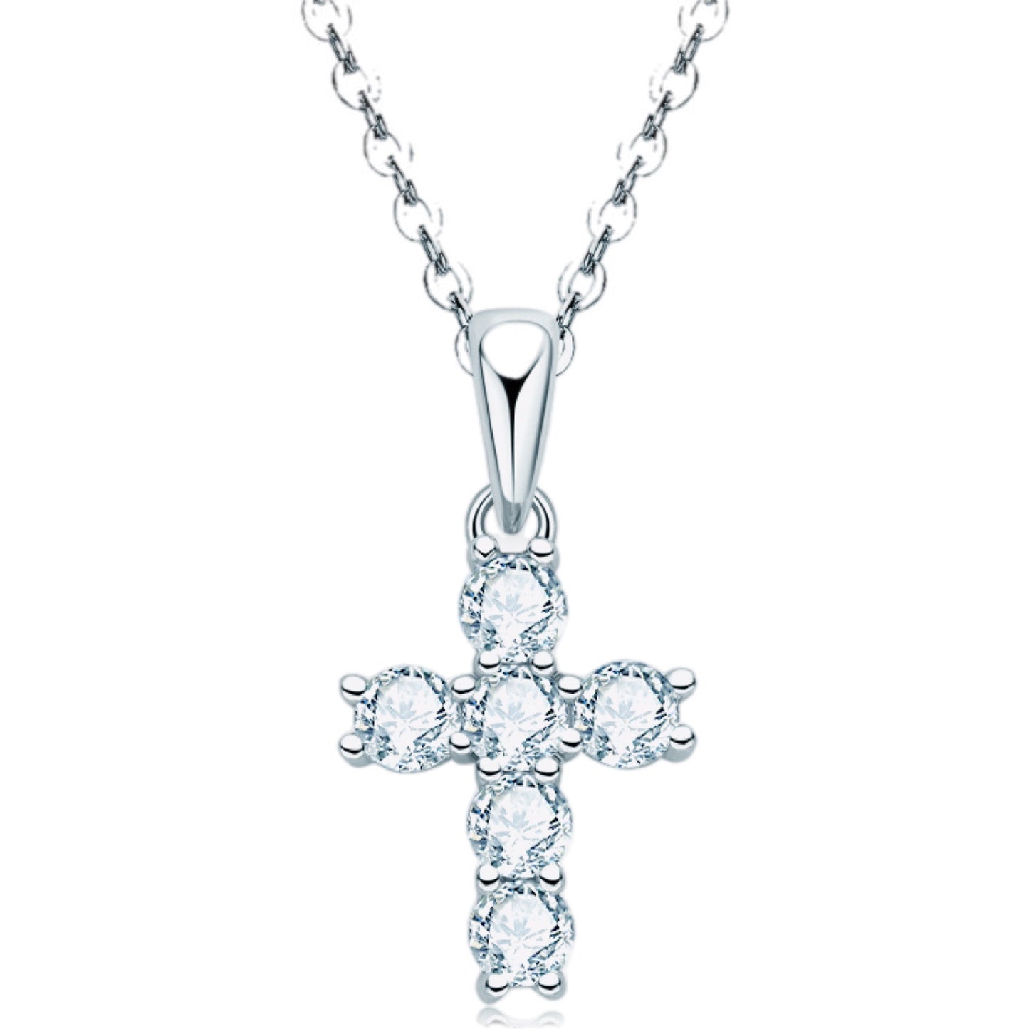 Radiant Faith Moissanite Cross Pendant Necklace