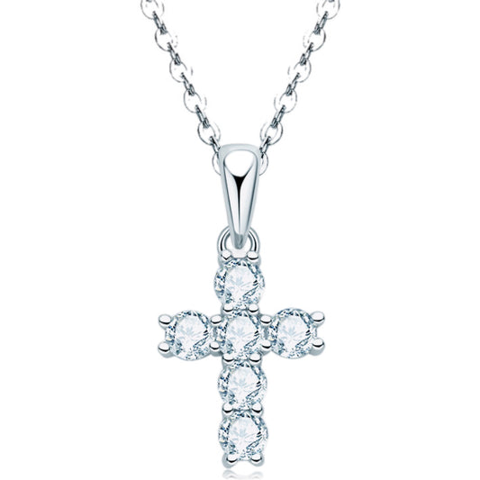 Radiant Faith Moissanite Cross Pendant Necklace