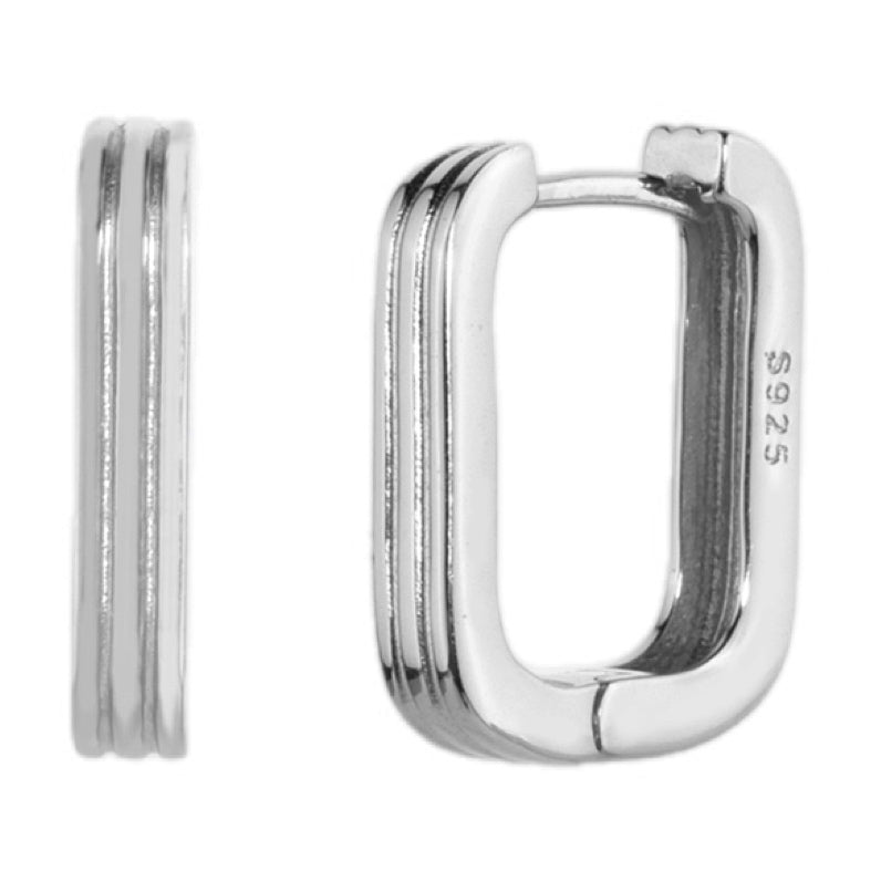 Modernist Muse Sterling Silver Hoops