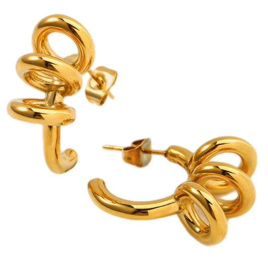 Golden Helix Statement Earrings