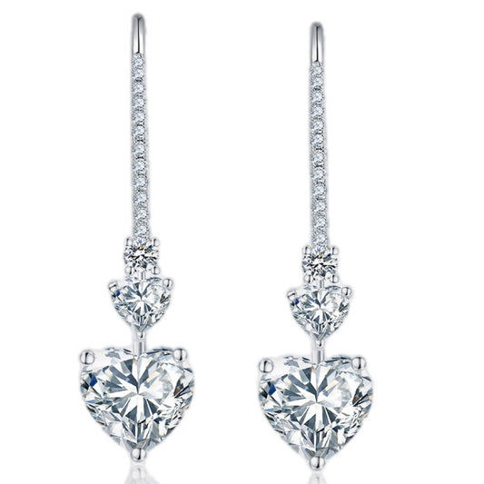 Heart of Brilliance 5 Carat Moissanite Drop Earrings