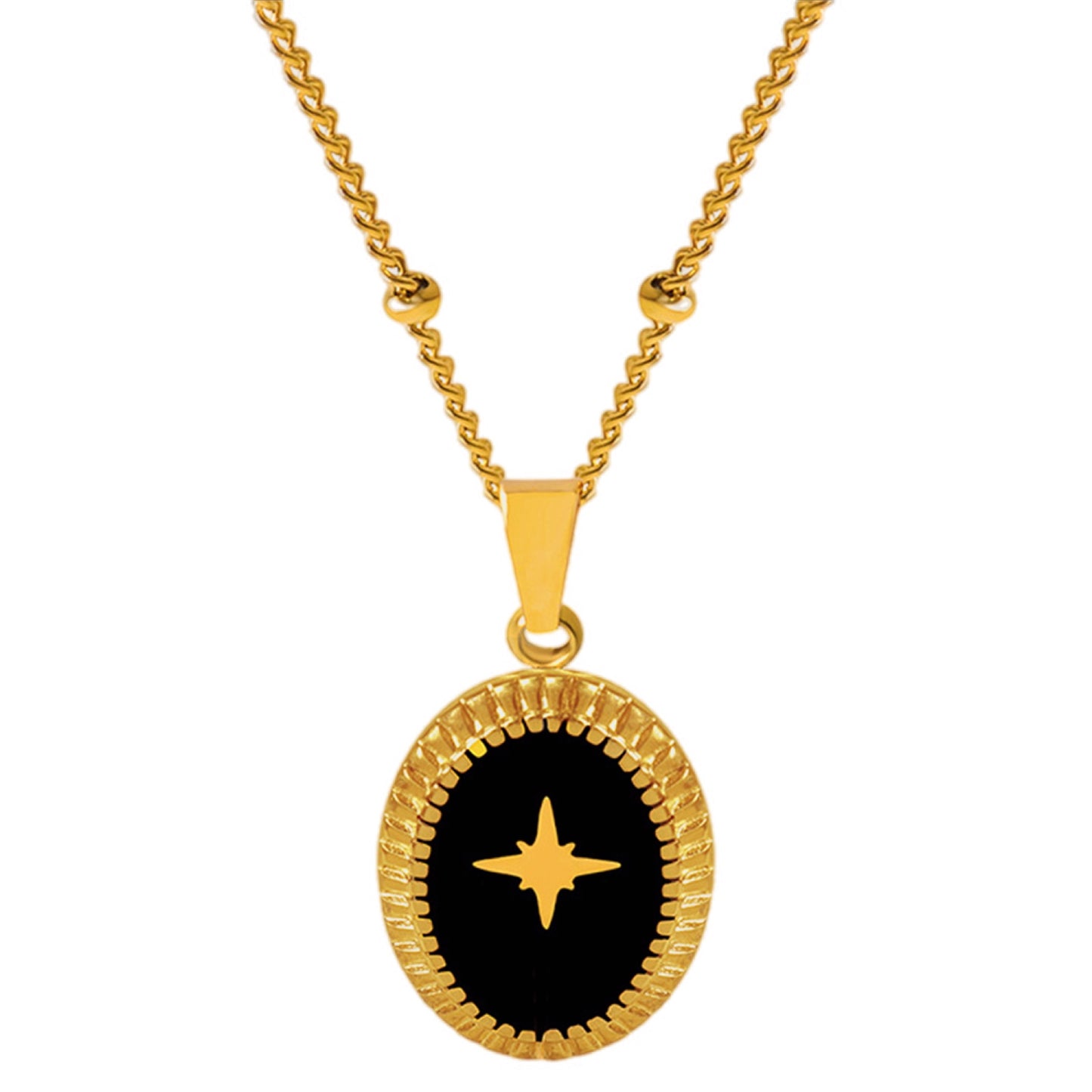 Stellar Elegance Oval Pendant Necklace