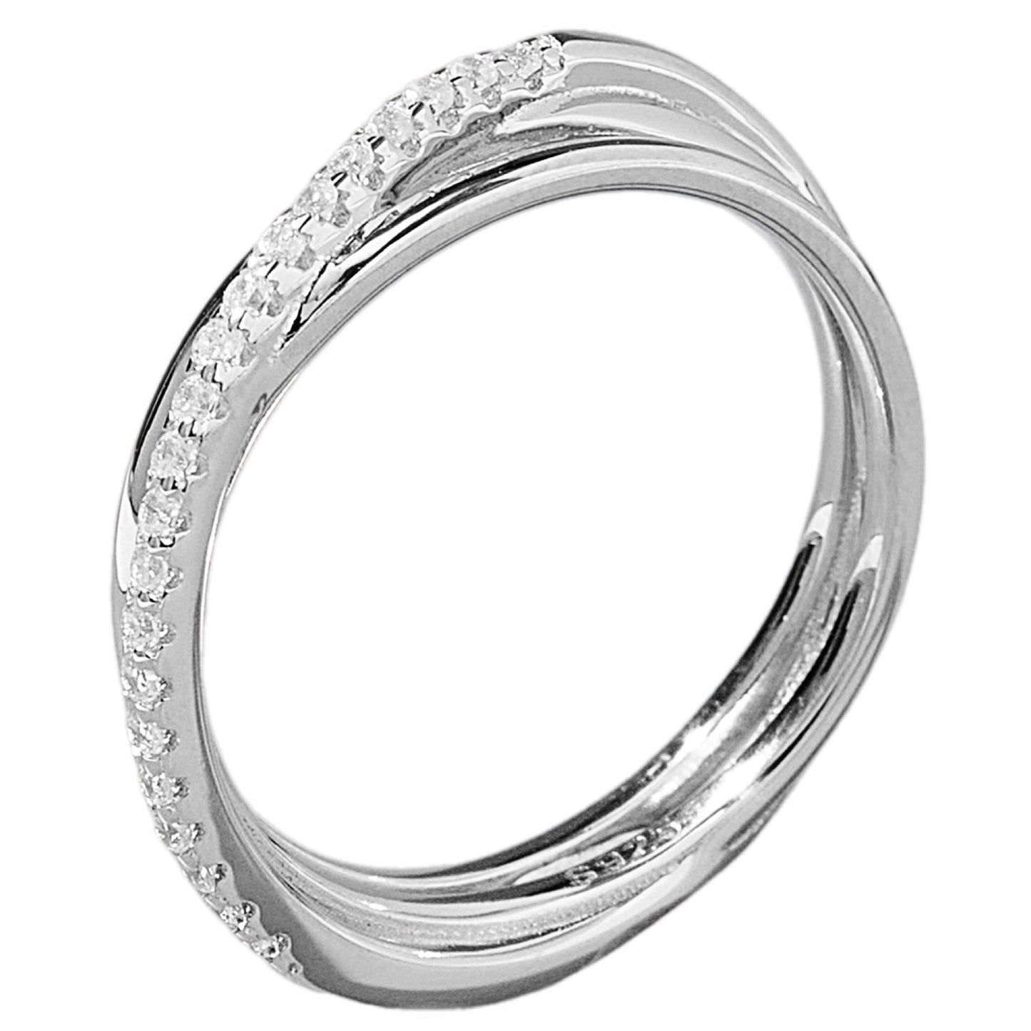 Sterling Radiance Zircon Multi-Band Ring