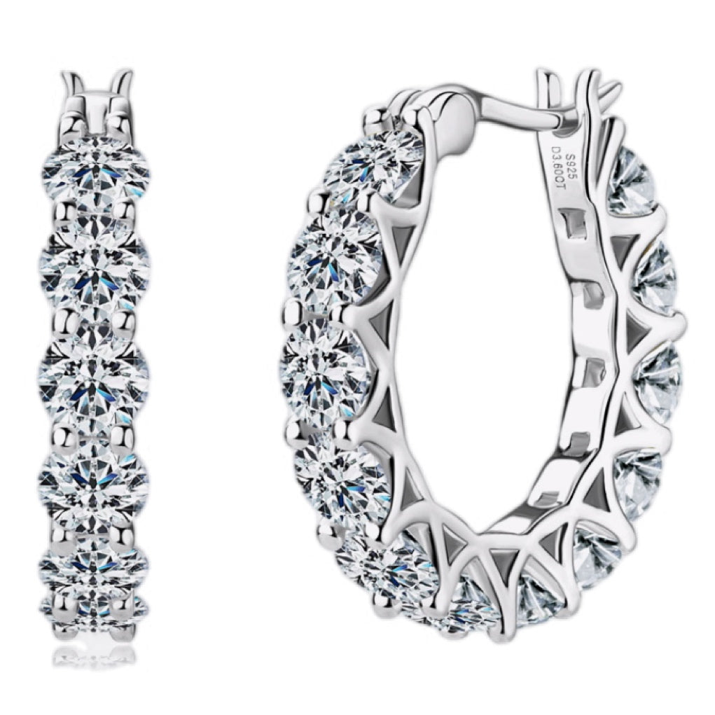 Eternal Shimmer Moissanite Hoop Earrings