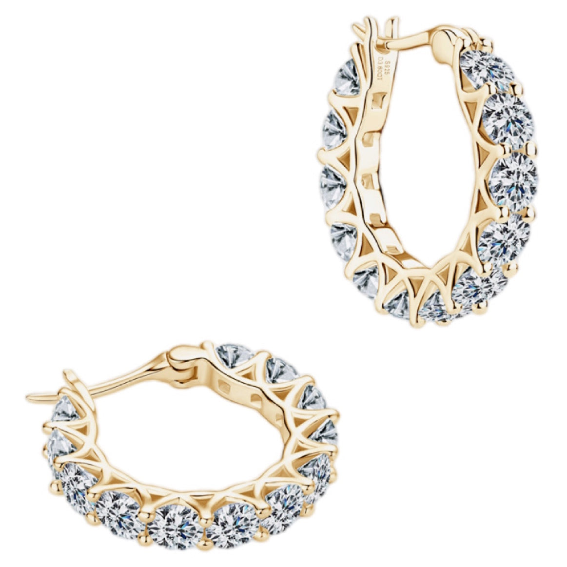 Eternal Shimmer Moissanite Hoop Earrings