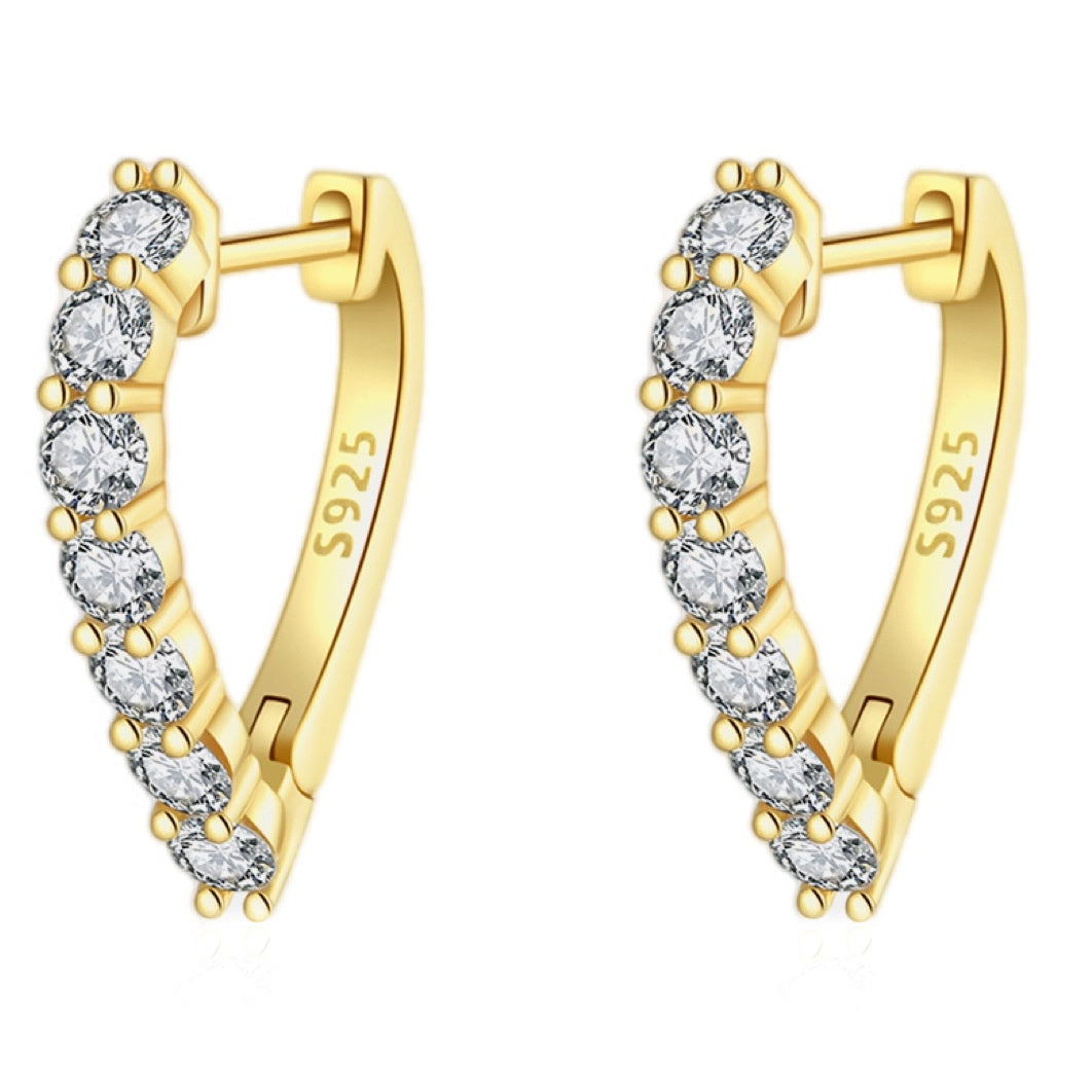 Gleaming Elegance Zircon Hoop Earrings