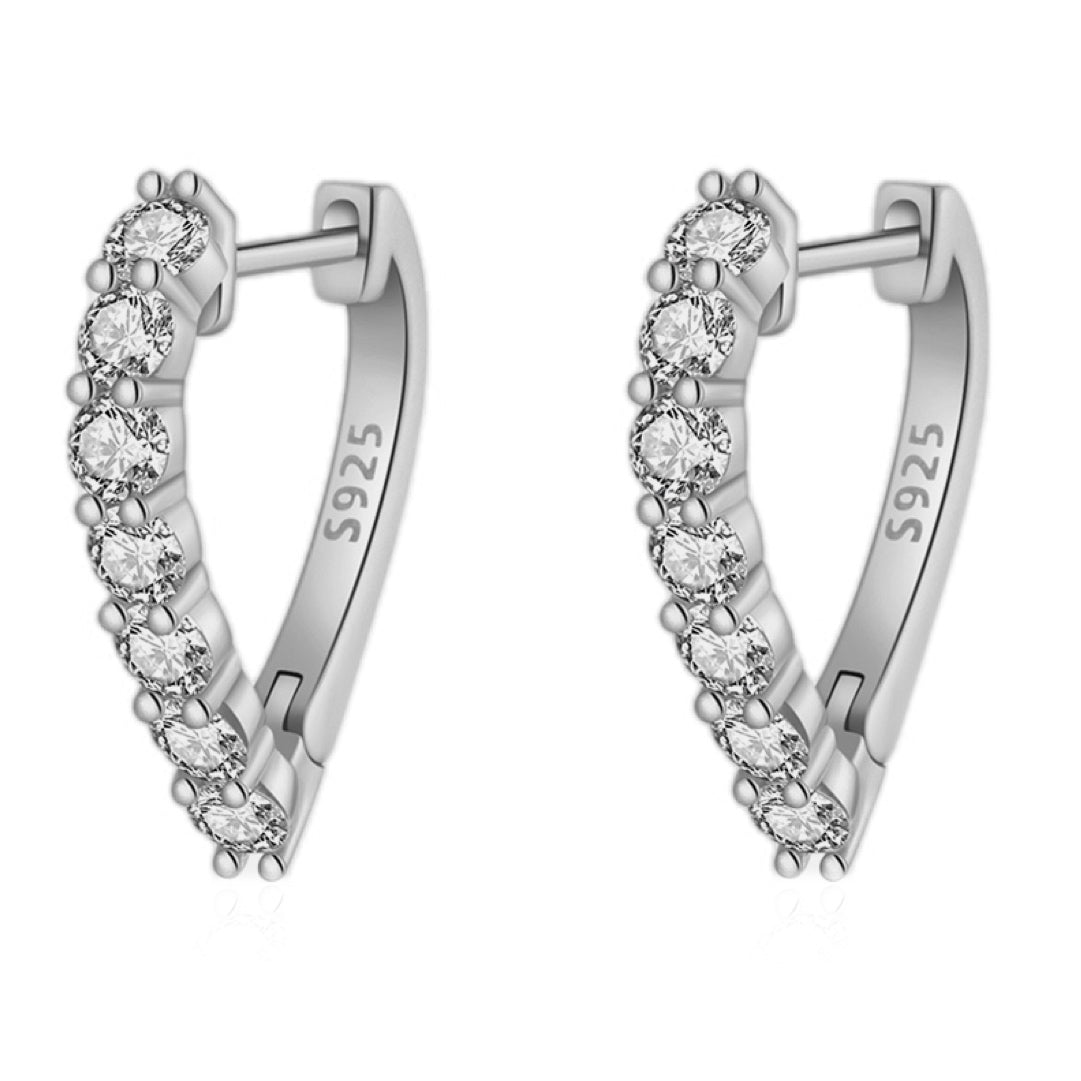 Gleaming Elegance Zircon Hoop Earrings