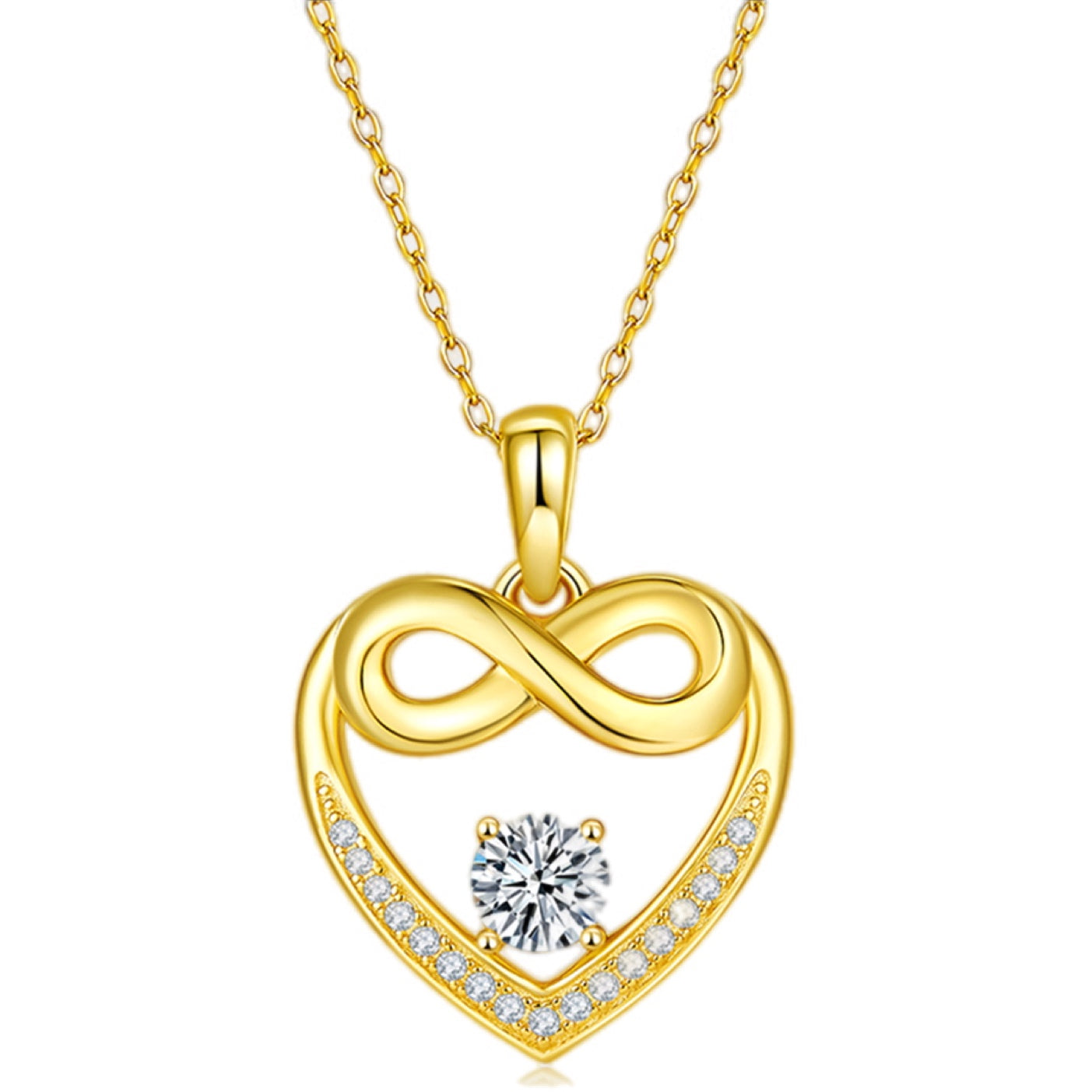 Eternal Embrace Moissanite Infinity Heart Necklace