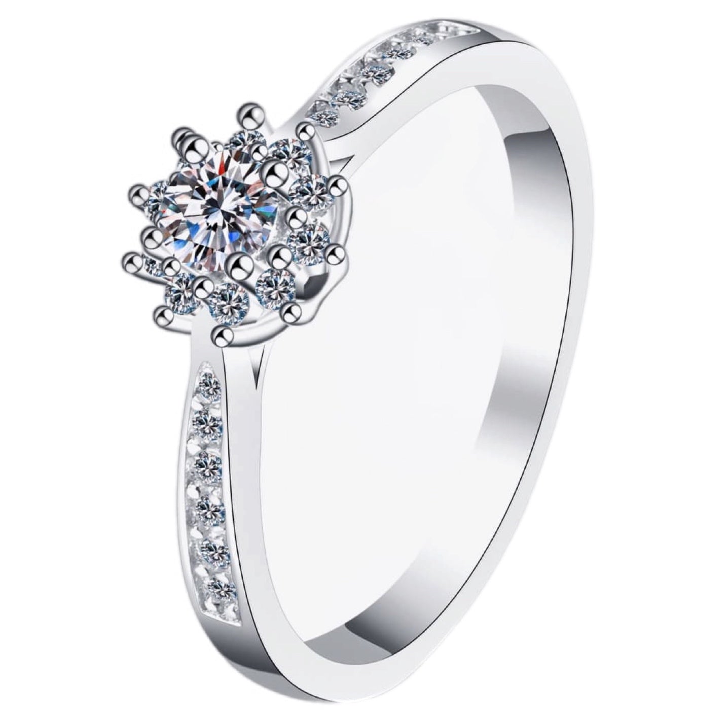 Winter Radiance Moissanite Snowflake Ring