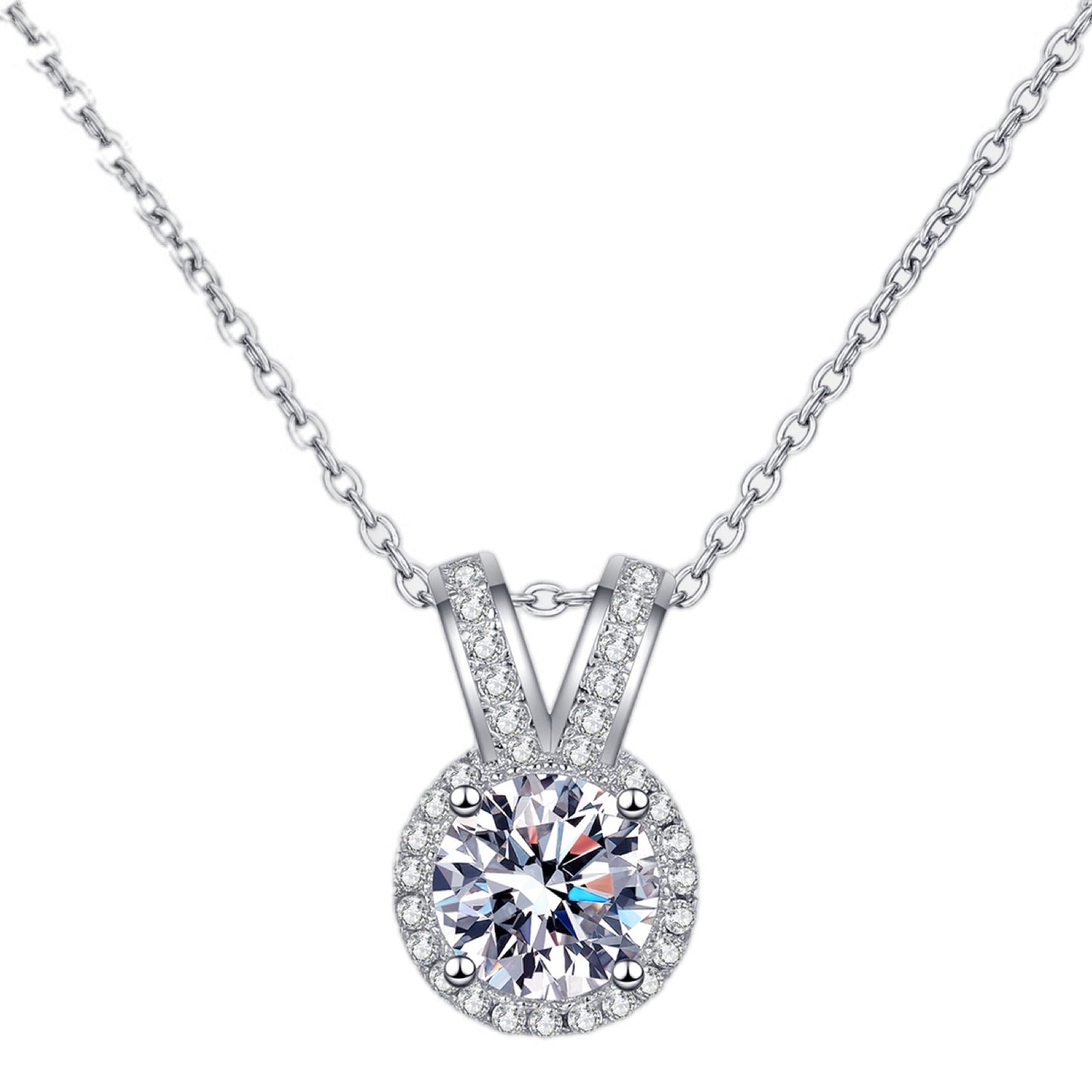 Lustrous Charm Moissanite Necklace