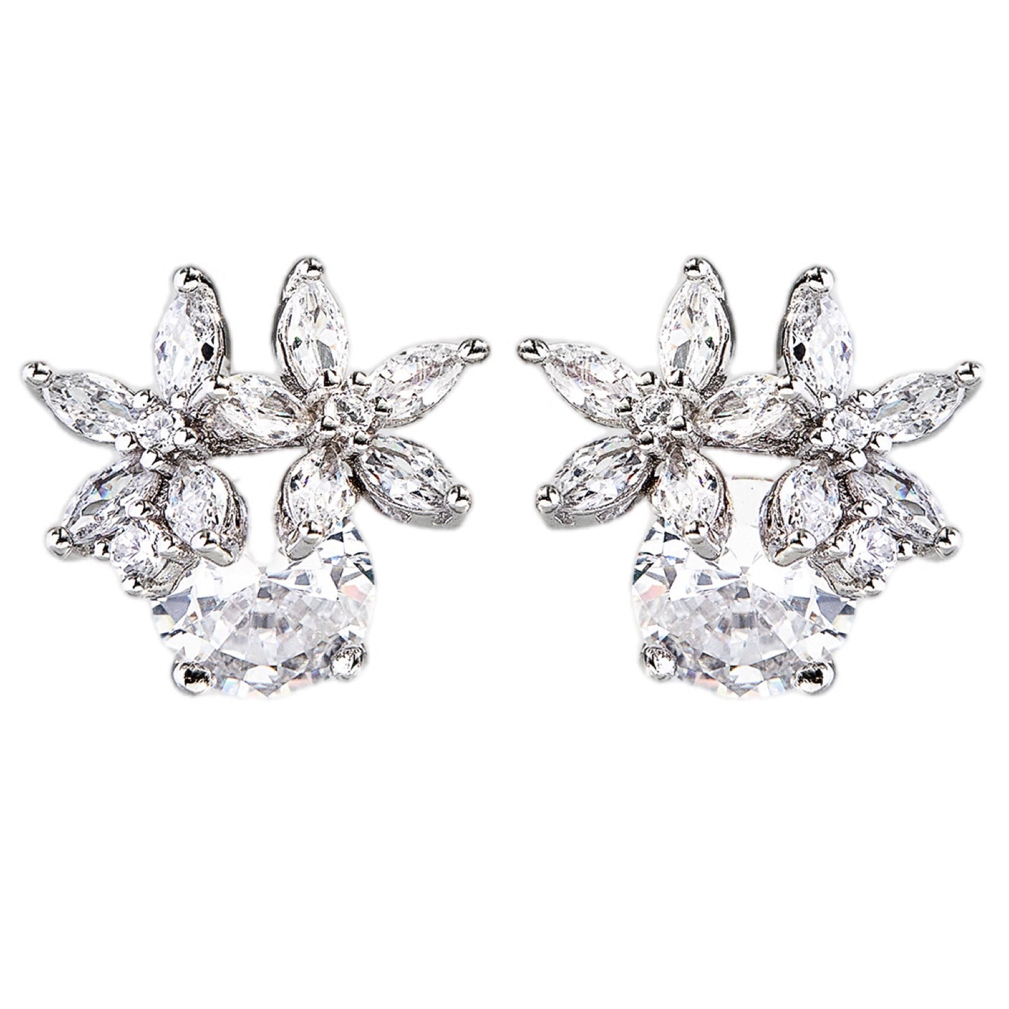 Starlight Bloom Zircon Stud Earrings