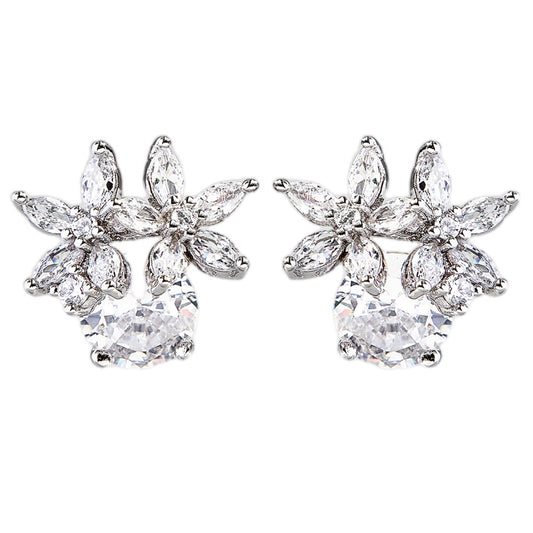 Starlight Bloom Zircon Stud Earrings