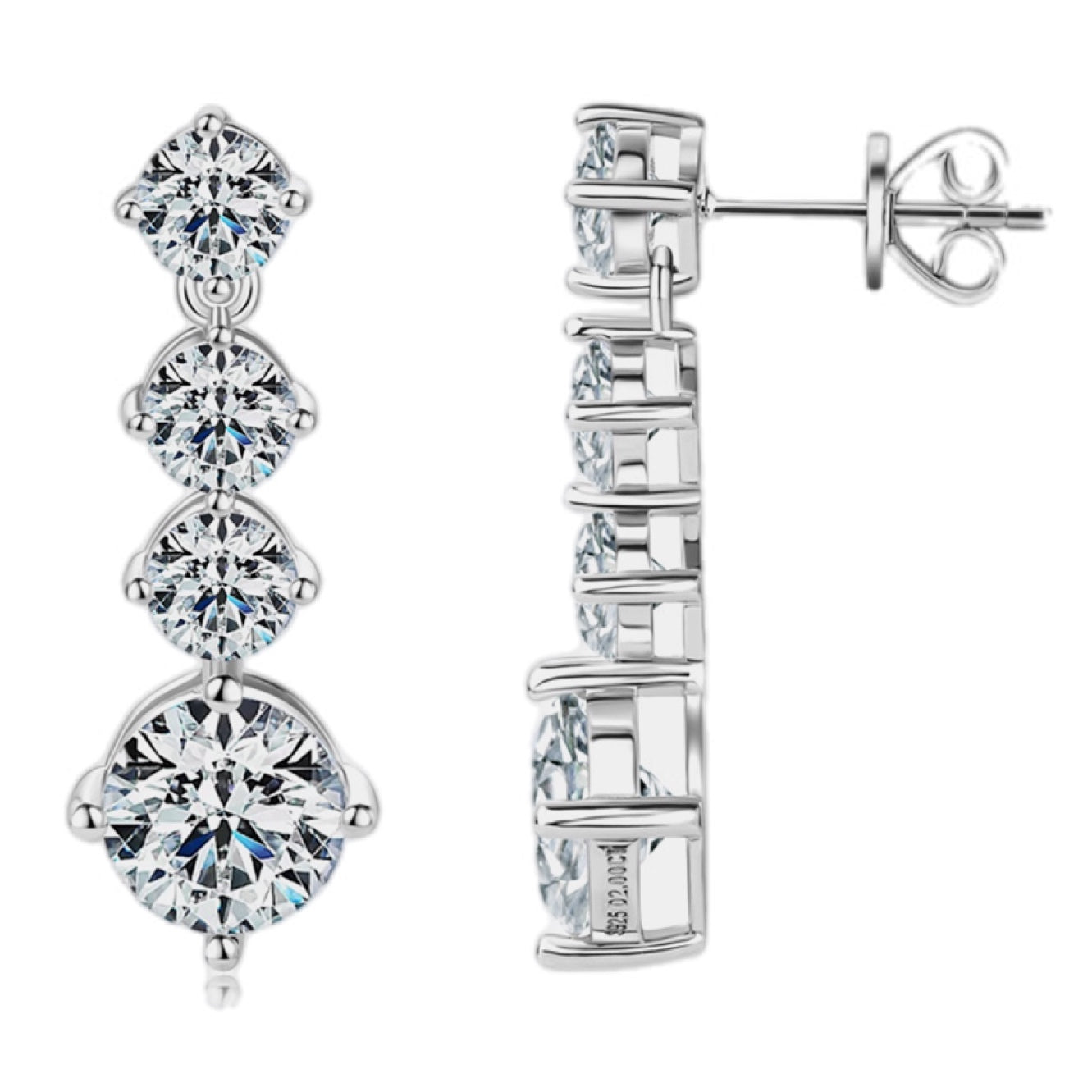 Cascading Starlight Moissanite Earrings