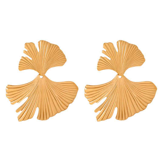 Ginkgo Biloba Design Stud Earrings