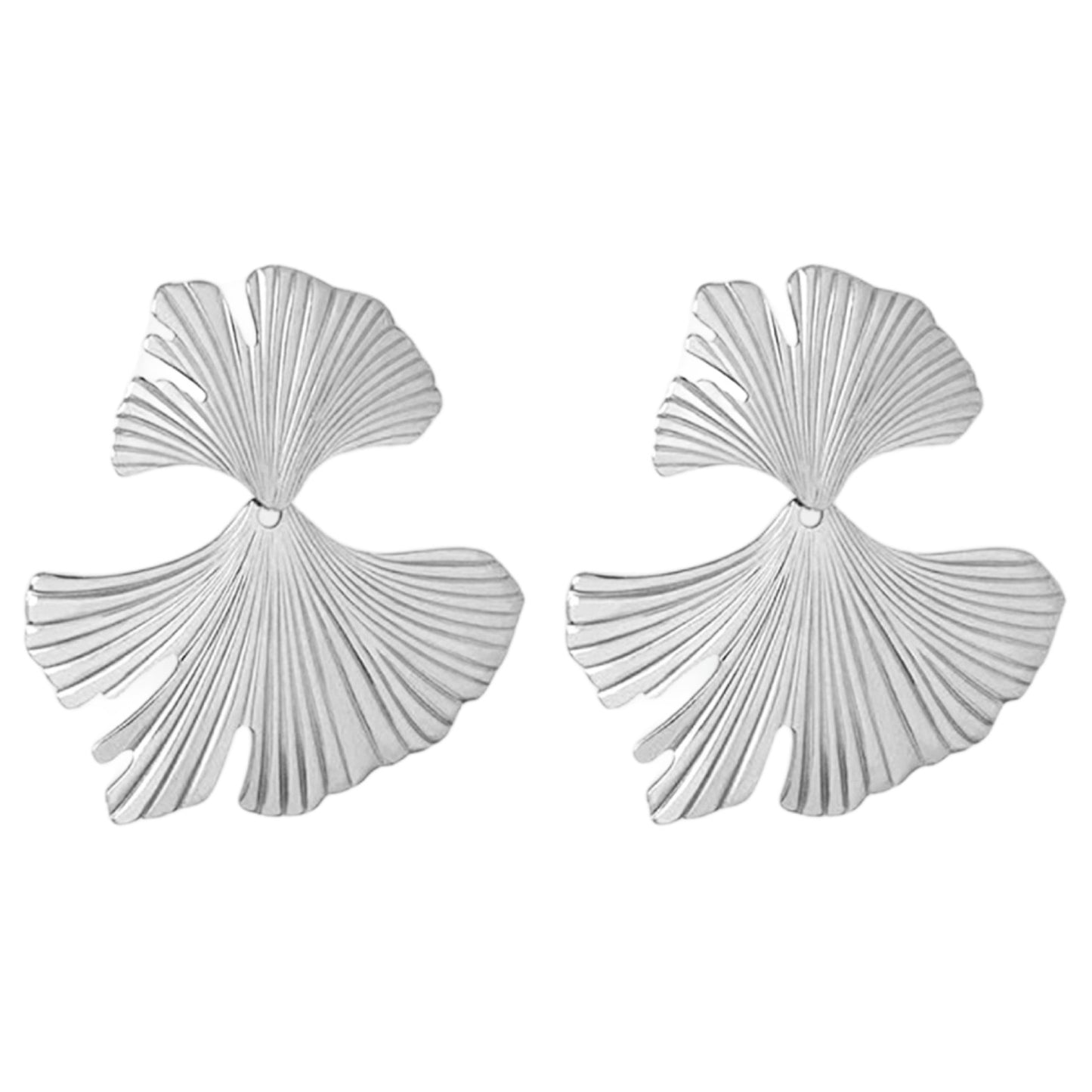 Ginkgo Biloba Design Stud Earrings