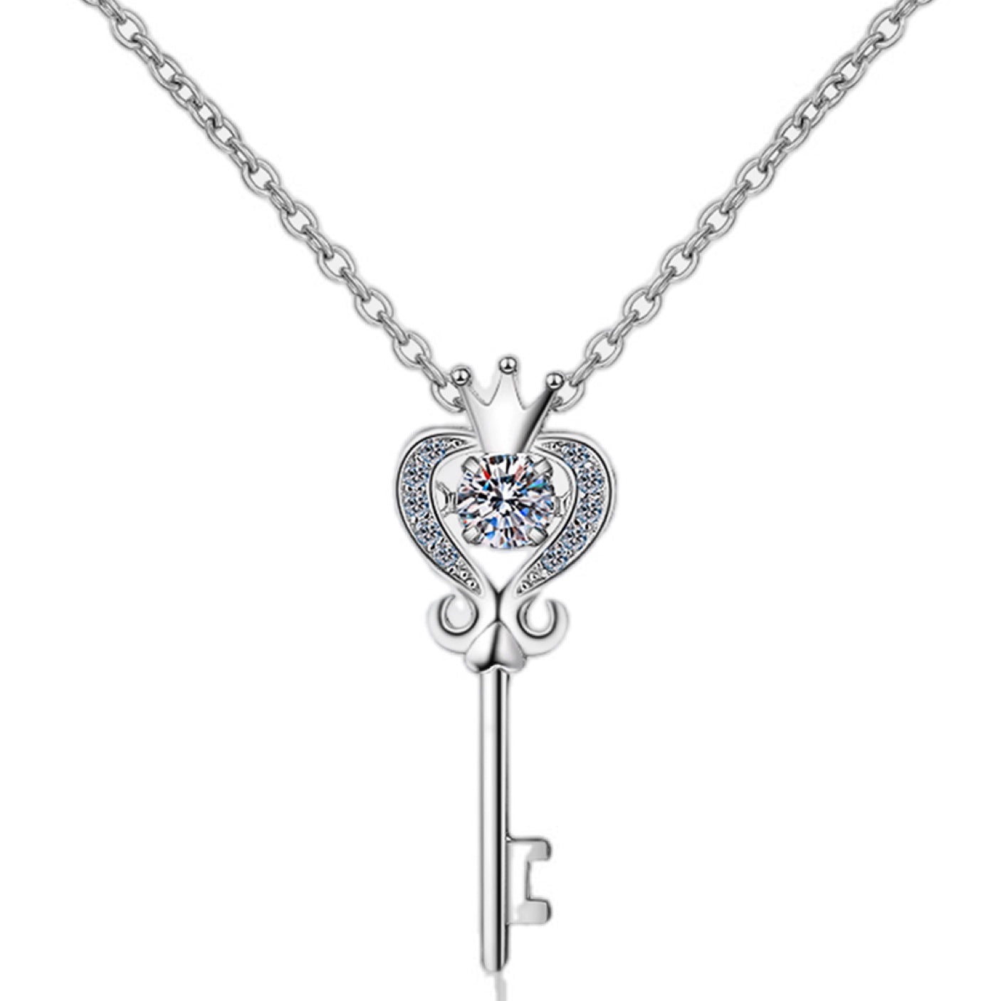 Cherished Love Moissanite Key Pendant Necklace