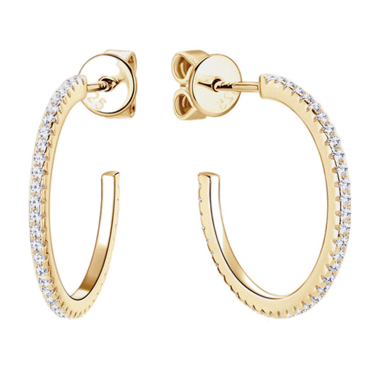 Luminous Arc Moissanite C-Hoop Earrings