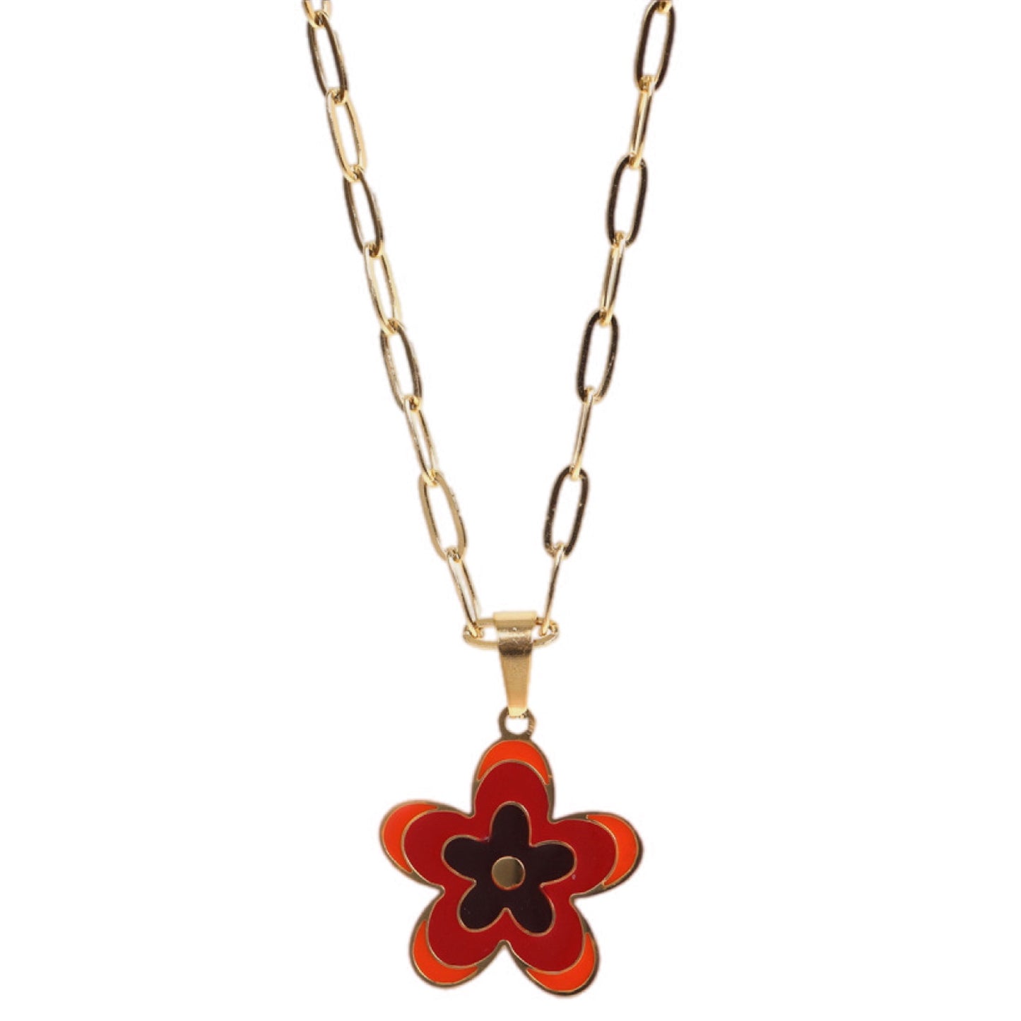 Flower Pendant Stainless Steel Necklace