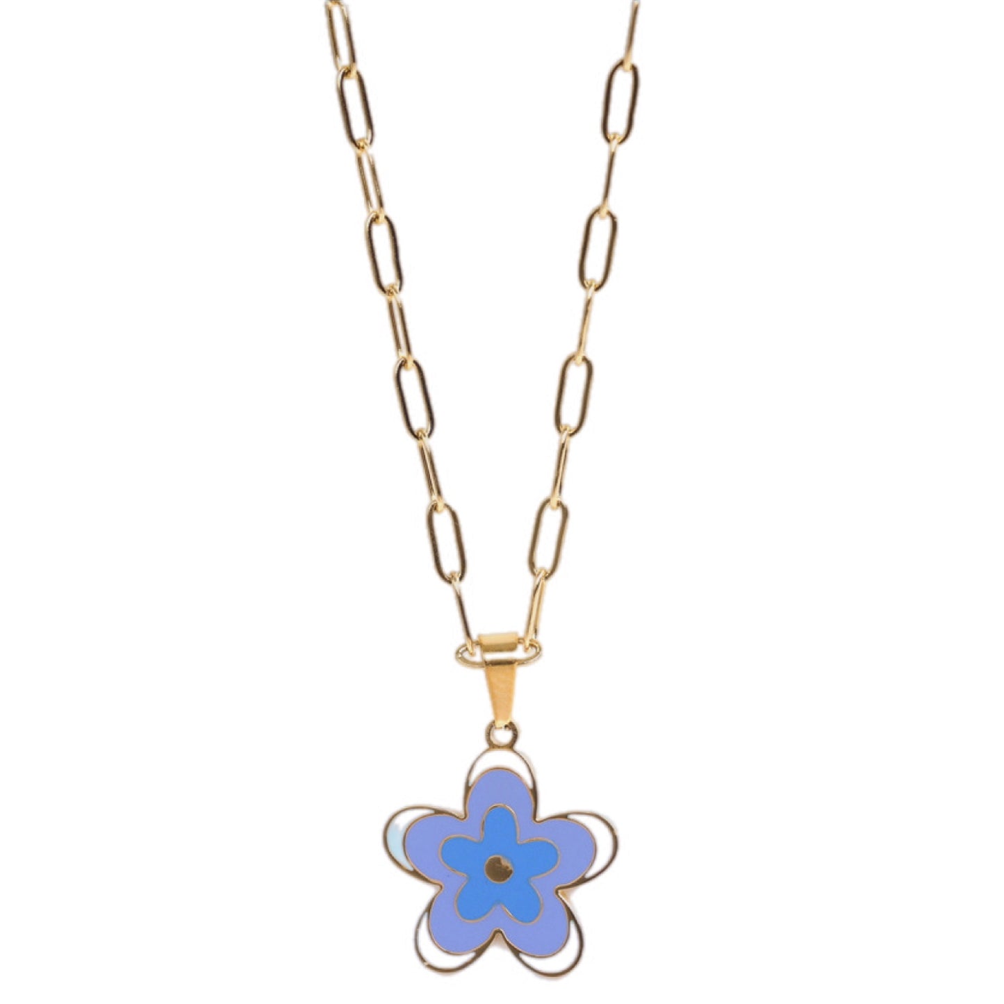 Flower Pendant Stainless Steel Necklace