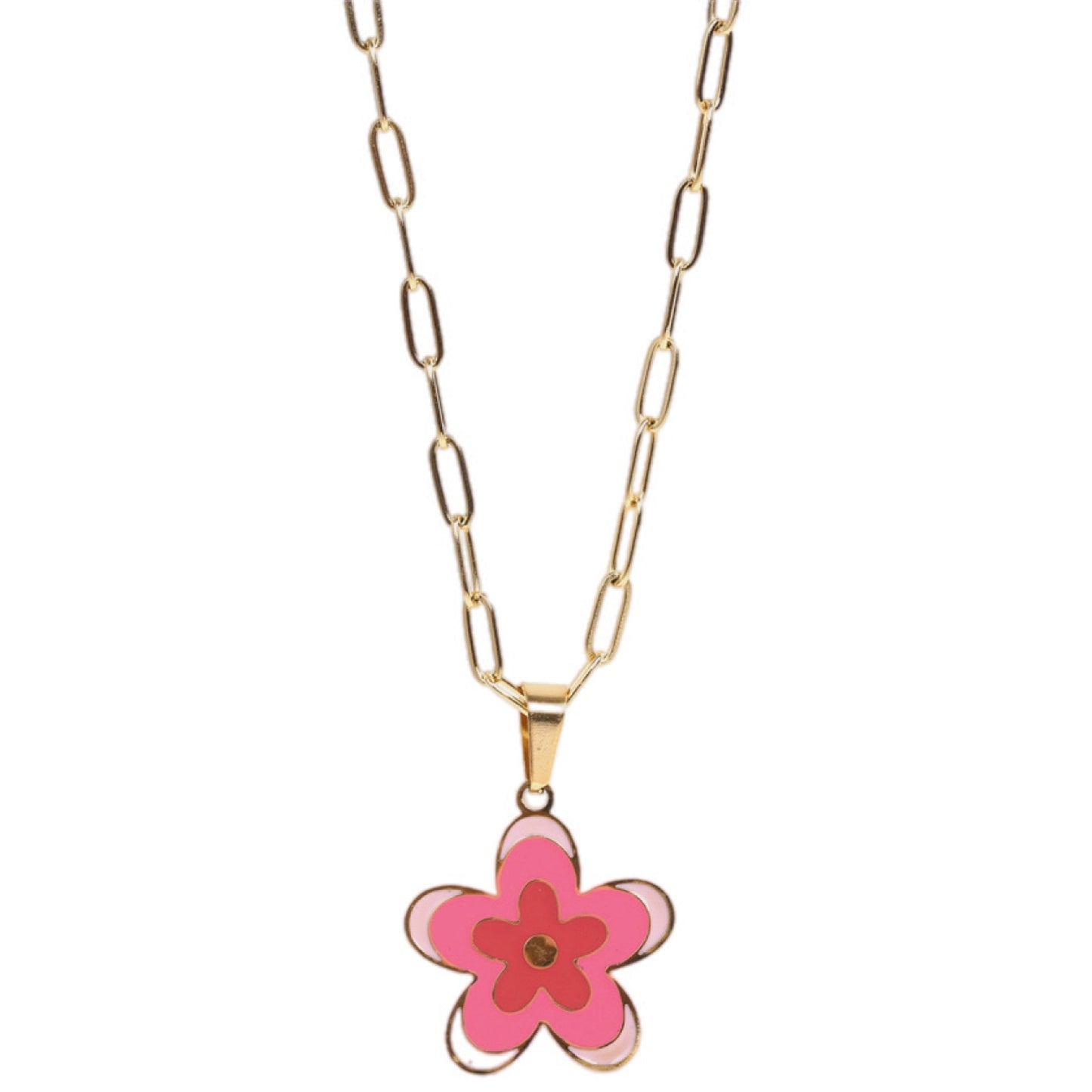 Flower Pendant Stainless Steel Necklace