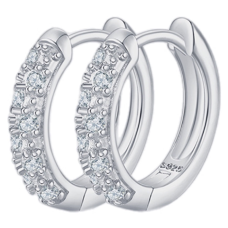 Luminous Moissanite Huggie Hoops