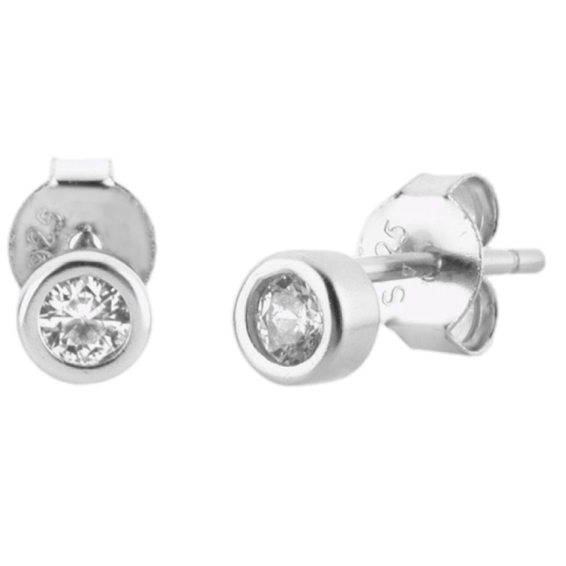 Sleek Sparkle Zircon Stud Earrings