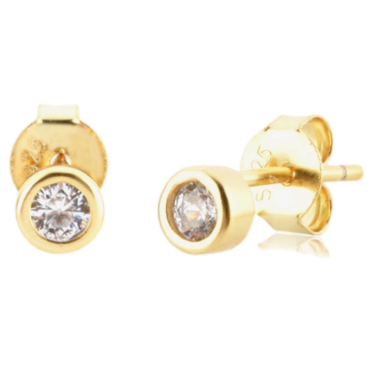 Sleek Sparkle Zircon Stud Earrings