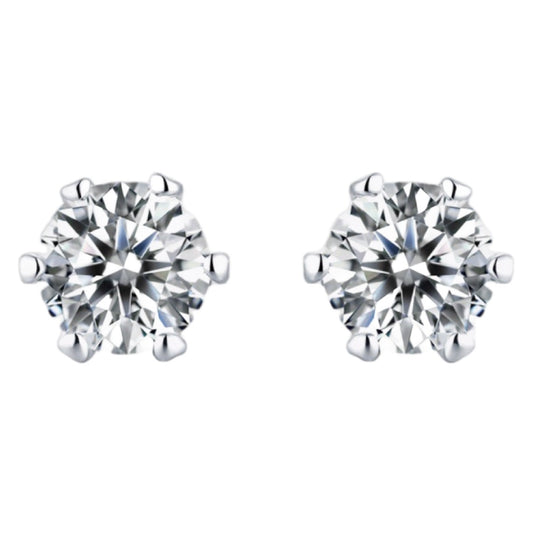 Majestic Solitaire Moissanite Stud Earrings