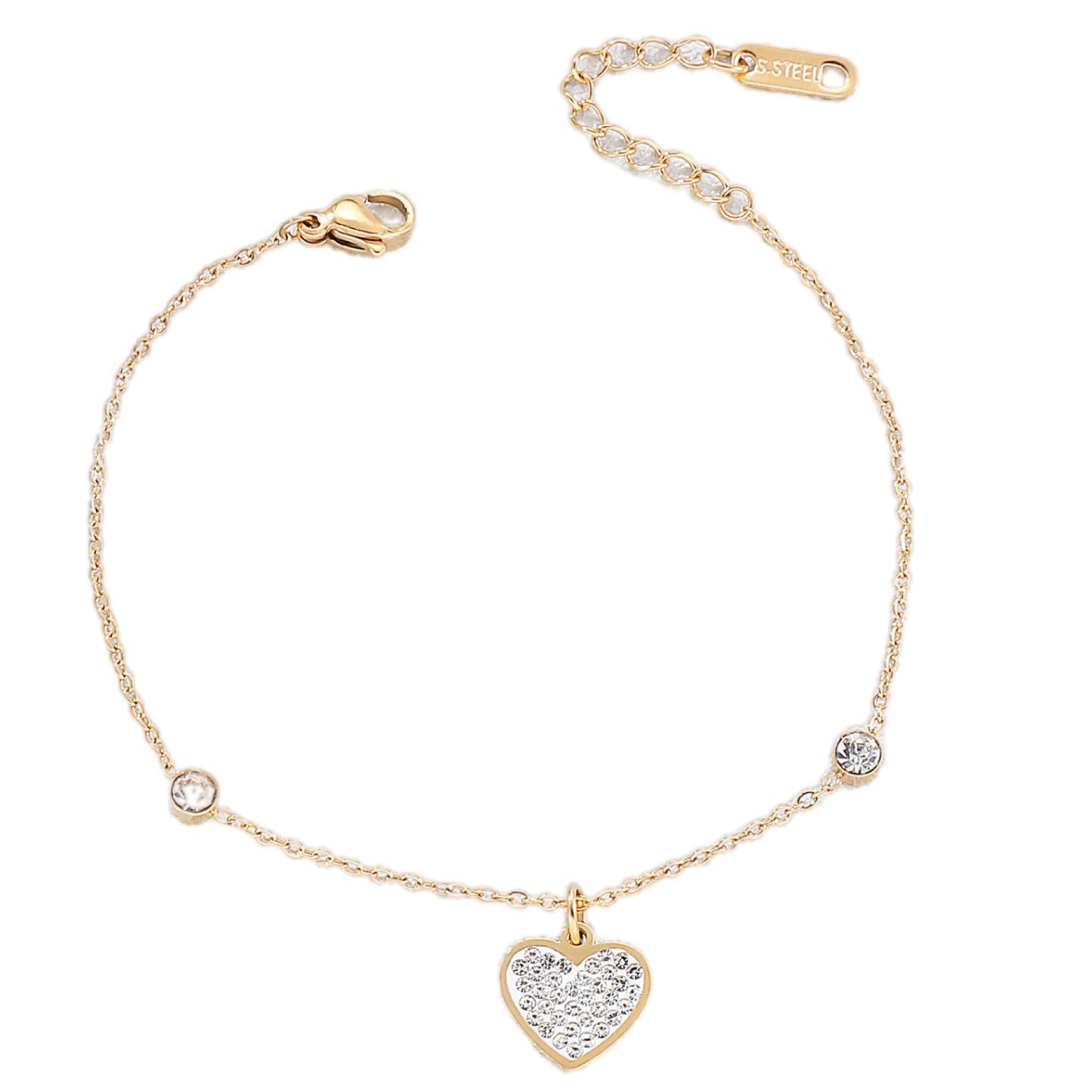 Sparkling Affection Rhinestone Heart Bracelet