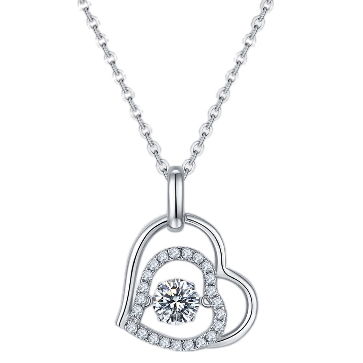 Lustrous Heart Moissanite Pendant Necklace