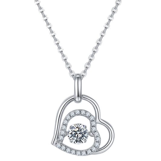 Lustrous Heart Moissanite Pendant Necklace