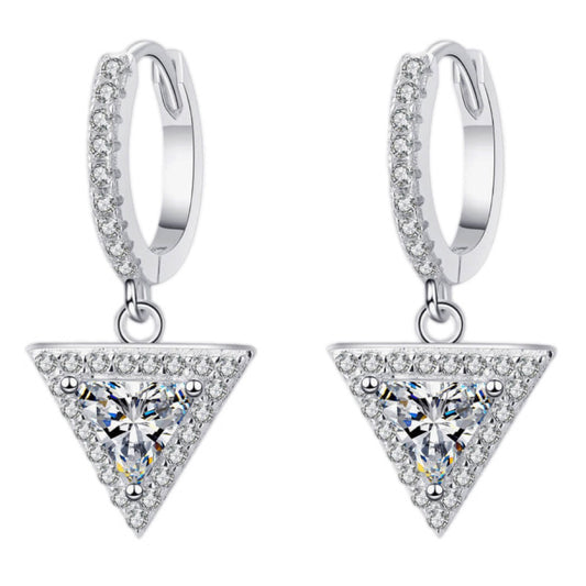 Luminous Vertex Moissanite Drop Earrings