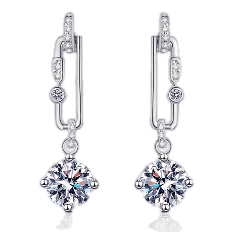 2 Carat Moissanite Sterling Silver Earrings