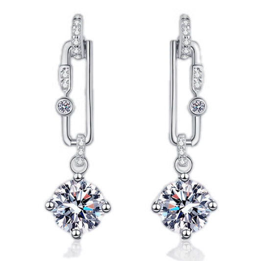 2 Carat Moissanite Sterling Silver Earrings