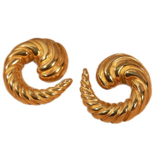 Titanium Steel Spiral Shape Stud Earrings