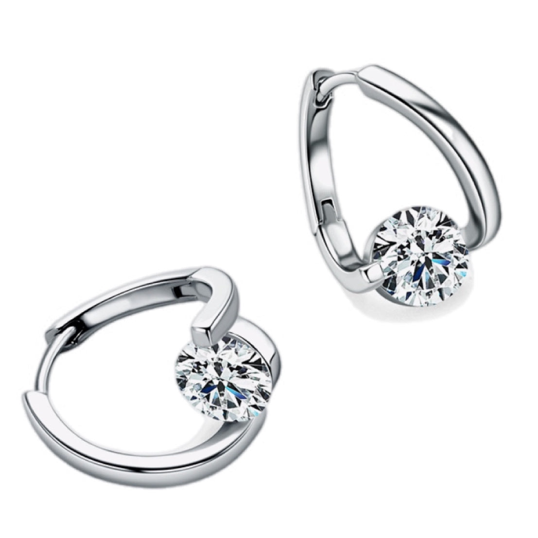 2 Carat Moissanite Sterling Silver Heart Earrings